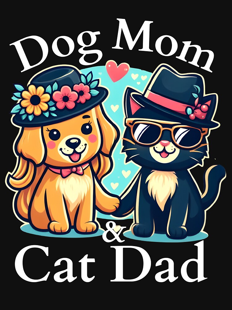 Dog Mom and Cat Dad Graphic Tees/Stylish Shirts for Pet Parents by medbouk1 Hoodie, Sweatshirt | BlankRebels.com (Image 3)
