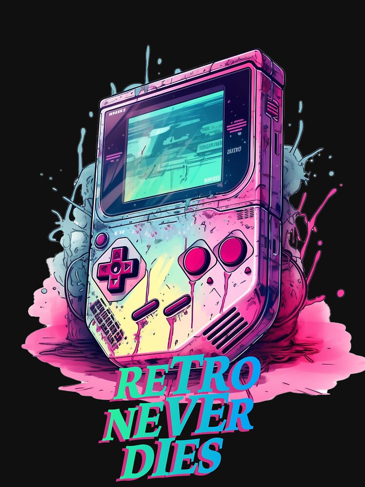 Retro Never Dies - Portable Game Console by go-go-designs T-Shirts, Hoodie, Sweatshirt | BlankRebels.com (Image 3)
