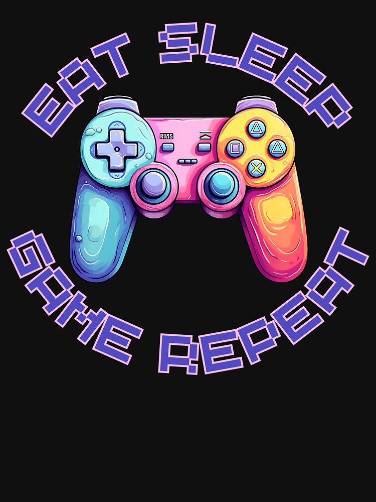 Eat Sleep Game Repeat by UtterlyCutterly T-Shirts, Hoodie, Sweatshirt | BlankRebels.com (Image 3)