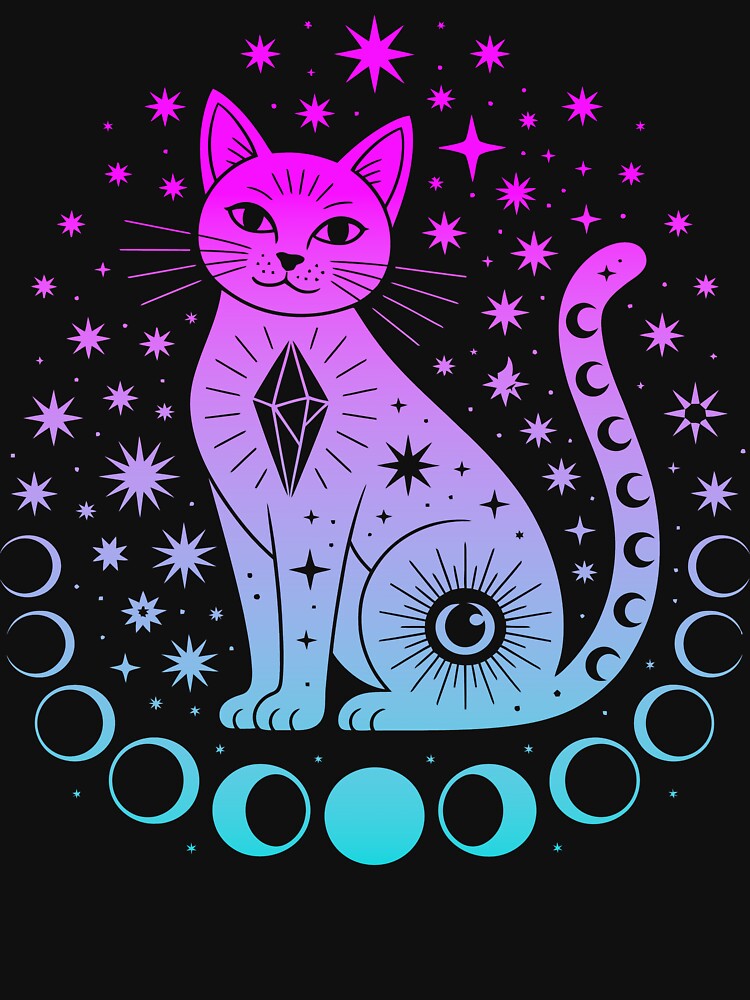 Celestial Cat Magic by Angry Swan Designs T-Shirts, Hoodie, Sweatshirt | BlankRebels.com (Image 3)