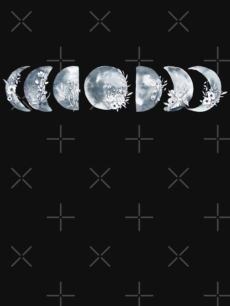 moon phases watercolor floral art by cutecrazytshirt T-Shirts, Hoodie, Sweatshirt | BlankRebels.com (Image 3)