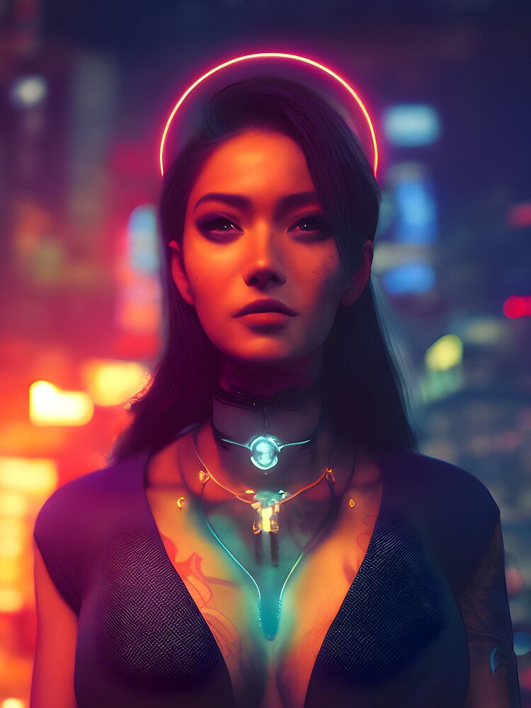 Beautiful Cyberpunk Woman by ArtAT T-Shirts, Hoodie, Sweatshirt | BlankRebels.com (Image 3)