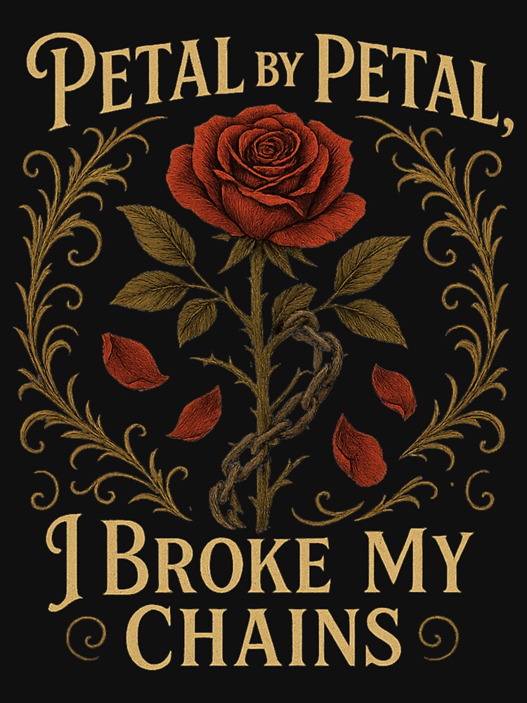 Petal by Petal I Broke My Chains – Trauma Healing Gothic Rose Shirt by Mouraludia Hoodie, Sweatshirt (Image 3)