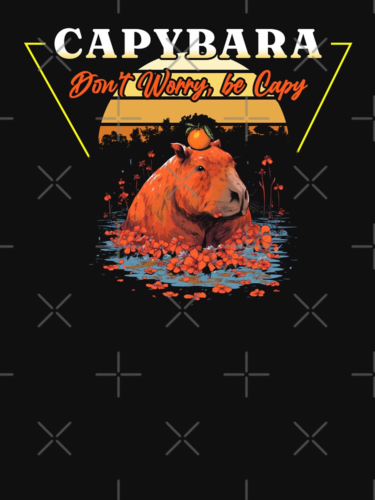 Capybara Retro Vintage 80s Vaporwave Aesthetic Style, Capy by buy-on-demand T-Shirts, Hoodie, Sweatshirt (Image 3)