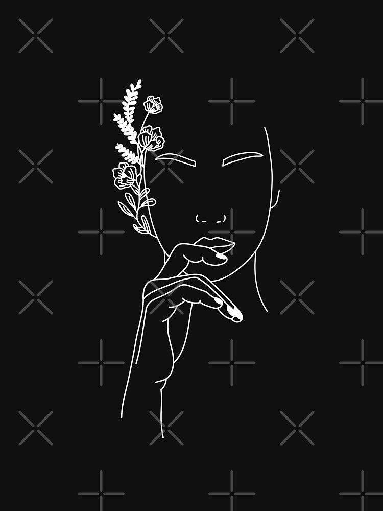 Woman with Hair Flowers by minimallineart T-Shirts, Hoodie, Sweatshirt | BlankRebels.com (Image 3)