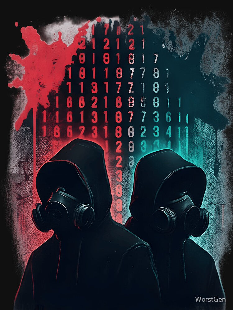 Cyberpunk Hacker Duo – Dark Gas Mask Coded Streetwear Design by WorstGen T-Shirts, Hoodie, Sweatshirt (Image 3)