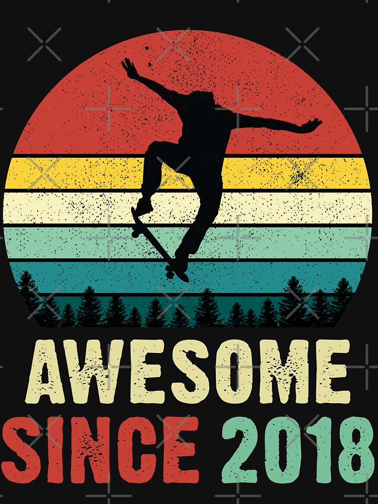 3rd Birthday Skateboard Skate Awesome Since 2018 by RetroStyle247 T-Shirts, Hoodie, Sweatshirt | BlankRebels.com (Image 3)