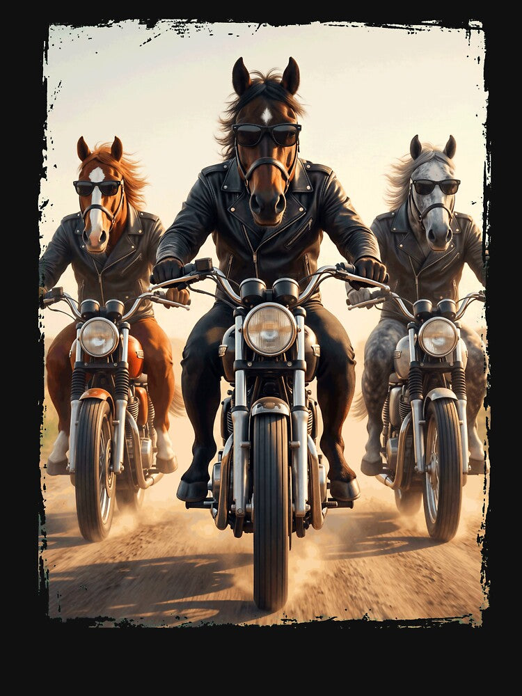 Funny Horse Motorcycle Meme Animal Lover by DoodleTortle