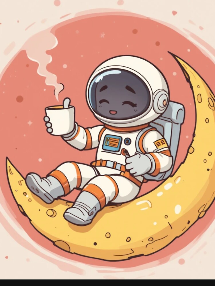 Chill Astronaut Coffee on the Moon by PixelVibe782 T-Shirts, Hoodie, Sweatshirt | BlankRebels.com (Image 3)