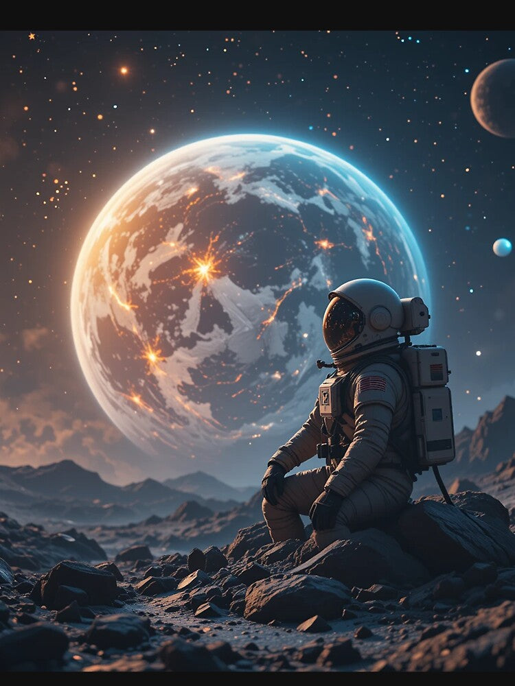 Astronaut Watching Earth in Silence by PixelVibe782 T-Shirts, Hoodie, Sweatshirt | BlankRebels.com (Image 3)