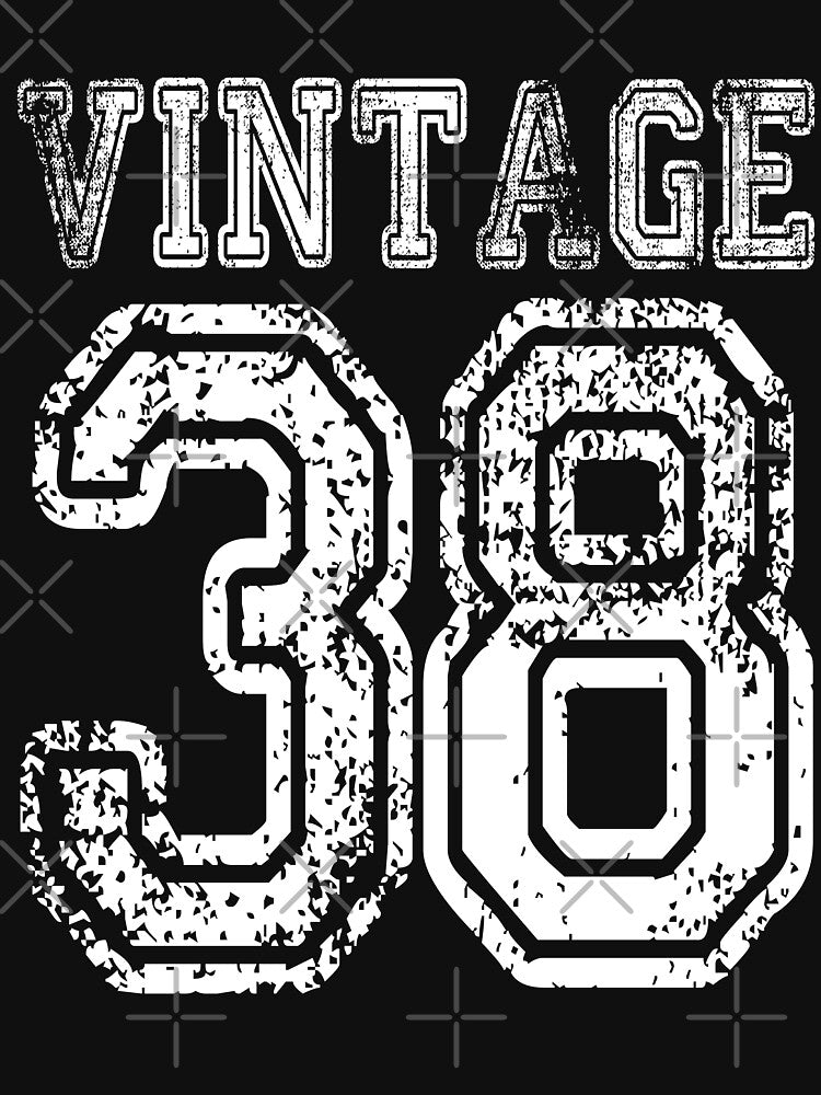Vintage 38 2038 1938 T-shirt Birthday Gift Age Year Old Boy Girl Cute Funny Man Woman Jersey Style by... (Image 3)