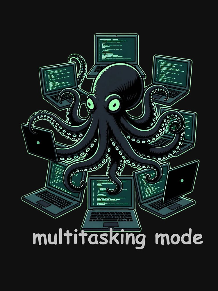Octopus Programmer – Multitasking Developer, Busy Mind Coding, Debug Life Tech Aesthetic by NUVYStudio... (Image 3)