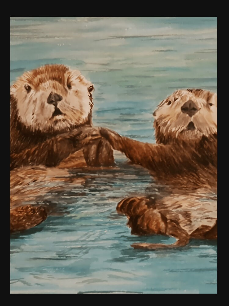 Cute otters holding hands by qrbotebioil57 T-Shirts, Hoodie, Sweatshirt | BlankRebels.com (Image 3)