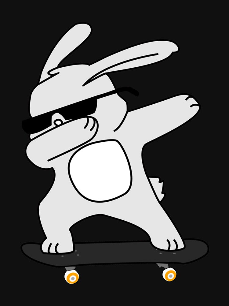 Dabbing Bunny Skateboarding T-Shirt Novelty Gift For Kids Classic T-Shirt by amberk1cira