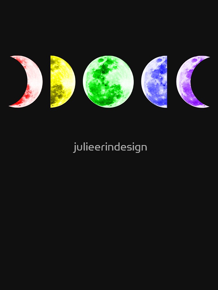 Rainbow Moon Phases by Julie Erin Designs T-Shirts, Hoodie, Sweatshirt | BlankRebels.com (Image 3)