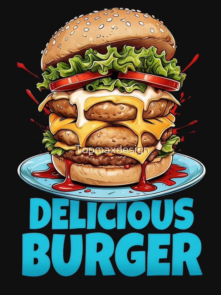 Delicious Burger by Topmaxdesign T-Shirts, Hoodie, Sweatshirt | BlankRebels.com (Image 3)