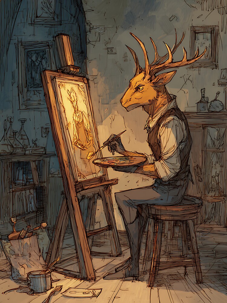 Light Academia Aesthetic: Deer's Art Class by bapupa T-Shirts, Hoodie, Sweatshirt | BlankRebels.com (Image 3)