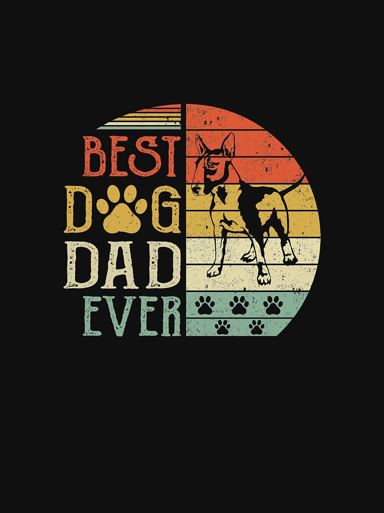 Bull Terrier Best Dog Dad Ever Vintage Father's Day Retro by cadieuxart T-Shirts, Hoodie, Sweatshirt (Image 3)
