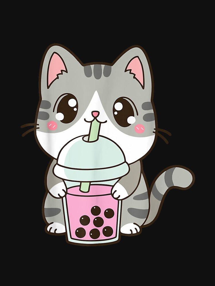 Cat Boba Tea Bubble Tea Anime Kawaii Neko by camila-art T-Shirts, Hoodie, Sweatshirt | BlankRebels.com (Image 3)