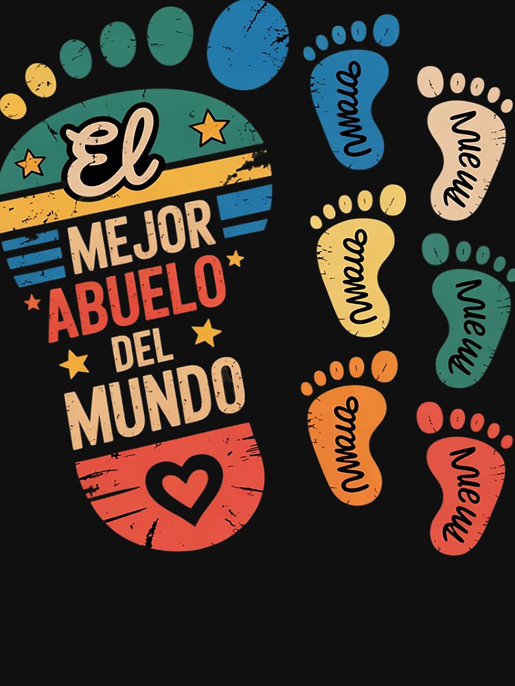 Padre Footprint Png, Vintage Spanish Papá  Custom El Papa Father's Day by katherintration T-Shirts, Hoodie,... (Image 3)
