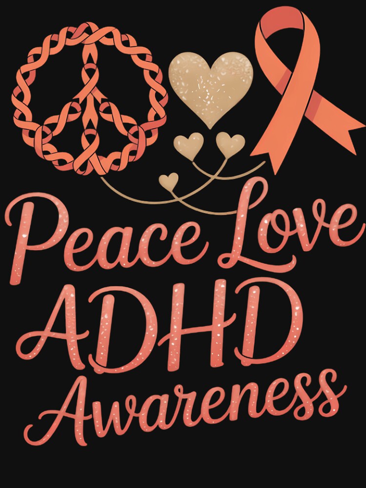 Peace Love Cure ADHD Awareness Hand Glitter And Ribbon by blueyeeti T-Shirts, Hoodie, Sweatshirt | BlankRebels.com (Image 3)