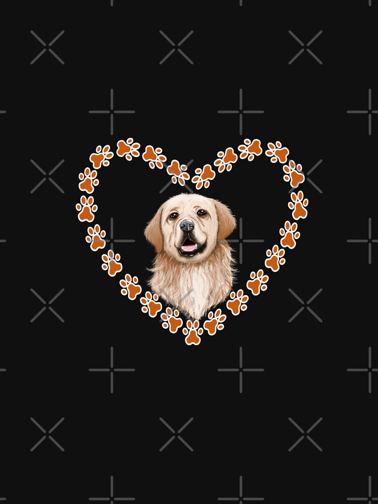 Adorable Golden Retriever in Paw Heart Shaped Frame by InspiredForever T-Shirts, Hoodie, Sweatshirt (Image 3)
