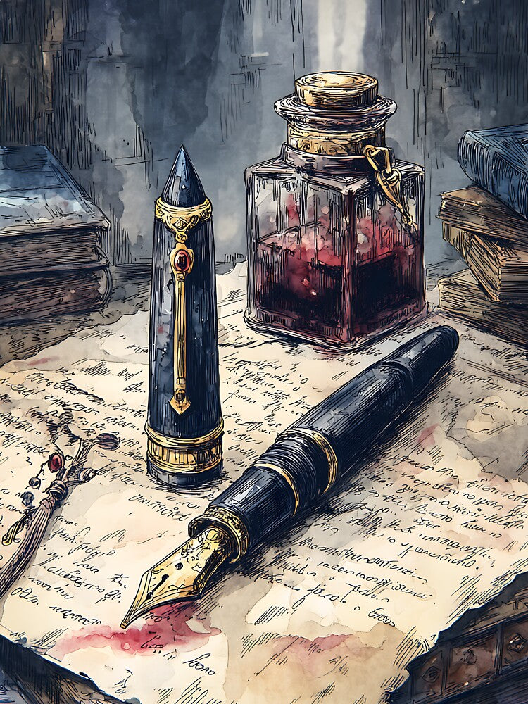 Vintage Dark Academia Fountain Pen by bapupa T-Shirts, Hoodie, Sweatshirt | BlankRebels.com (Image 3)