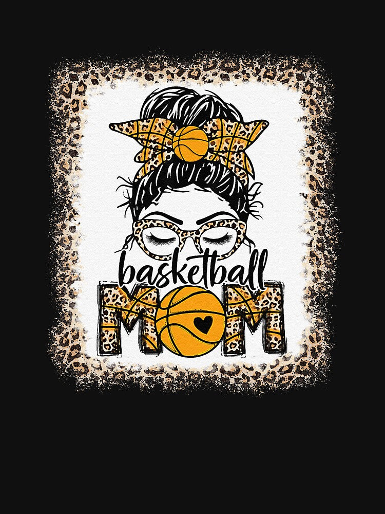 Basketball Mom funny Game Day Messy Bun Leopard by lisaescamilla T-Shirts, Hoodie, Sweatshirt | BlankRebels.com (Image 3)