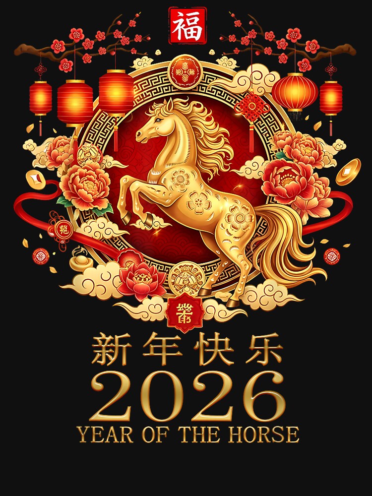 Year Of The Horse 2026 - Chinese New Year Zodiac 2026 by pixldraw T-Shirts, Hoodie, Sweatshirt | BlankRebels.com (Image 3)
