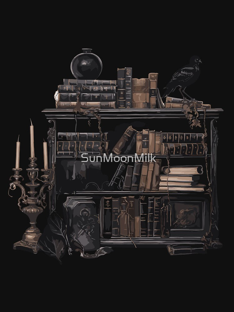 Aesthetic Dark academia bookshelf by SunMoonMilk T-Shirts, Hoodie, Sweatshirt | BlankRebels.com (Image 3)