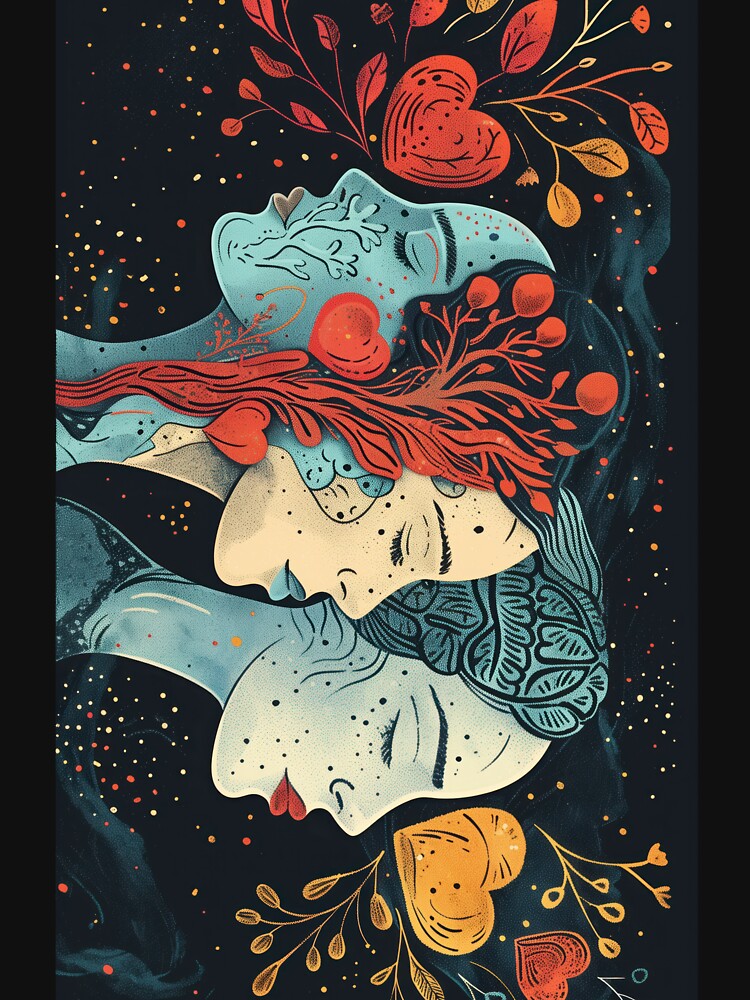 Dreamy Faces & Nature | Abstract Artistic Portrait Illustration by Bodsha T-Shirts, Hoodie, Sweatshirt (Image 3)
