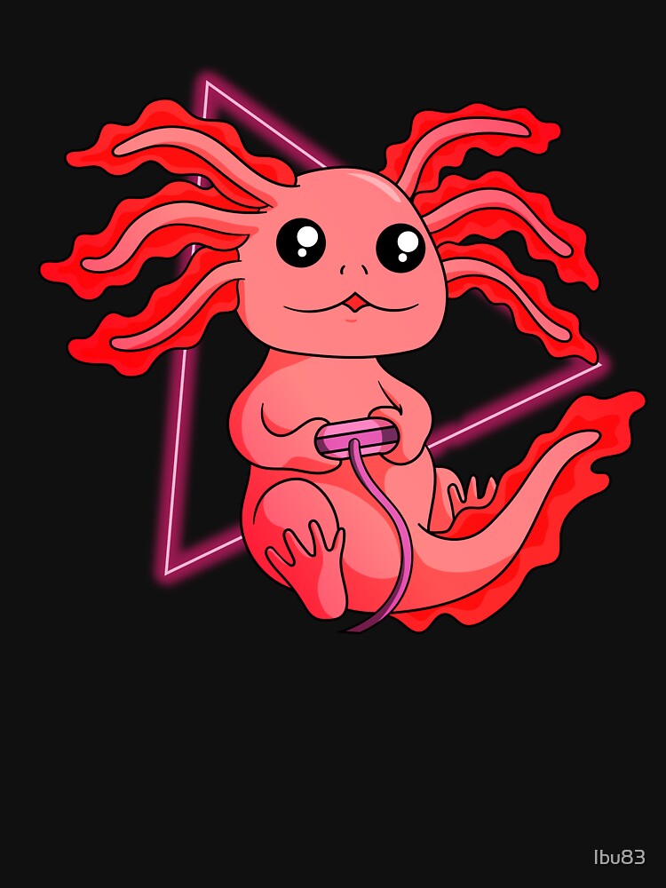 Gamesolotl Video Gamer Kawaii Anime Axolotl by Ibu83 T-Shirts, Hoodie, Sweatshirt | BlankRebels.com (Image 3)