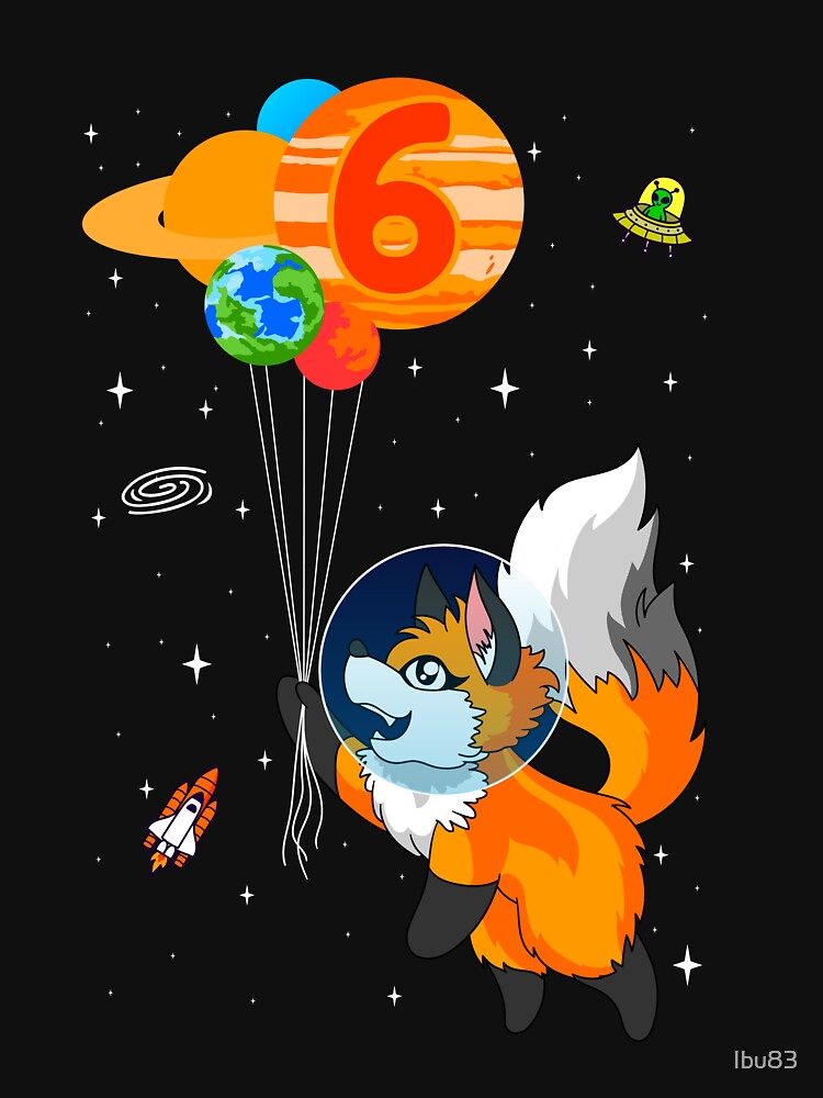Astronaut 6th Birthday Fox astronaut costume by Ibu83 T-Shirts, Hoodie, Sweatshirt | BlankRebels.com (Image 3)