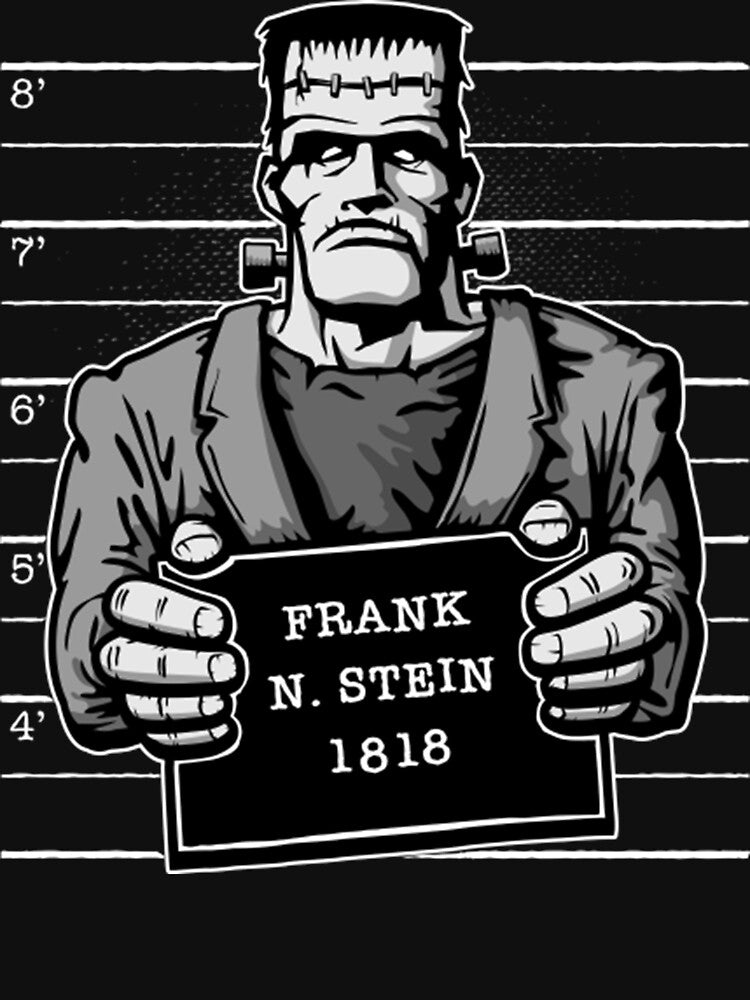 Frankenstein Monster Mugshot T-Shirt by ebonyvve8mattie Hoodie, Sweatshirt | BlankRebels.com (Image 3)