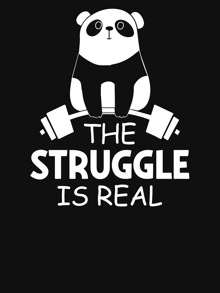 Funny Gym Panda - The Struggle Is Real by SunsetGloww T-Shirts, Hoodie, Sweatshirt | BlankRebels.com (Image 3)