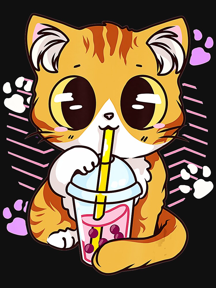 Cat Boba Tea Bubble Tea Anime Kawaii Japanese Girls Teenager by shoptran005 T-Shirts, Hoodie, Sweatshirt (Image 3)