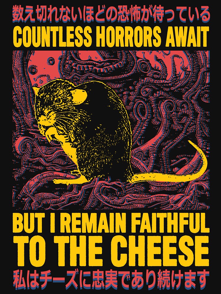 Faithful to the Cheese Japanese Horror Rat by VintageMedatsu T-Shirts, Hoodie, Sweatshirt | BlankRebels.com (Image 3)