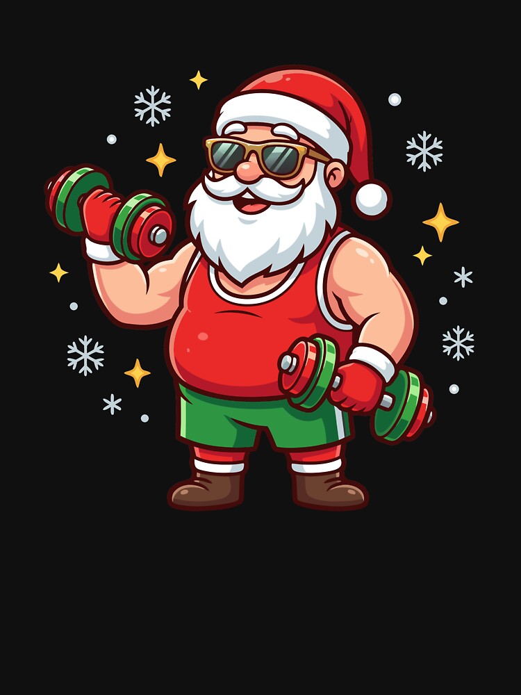 Christmas Santa Weightlifter Gym Funny Workout Santa Gear by DynamicDesign T-Shirts, Hoodie, Sweatshirt (Image 3)