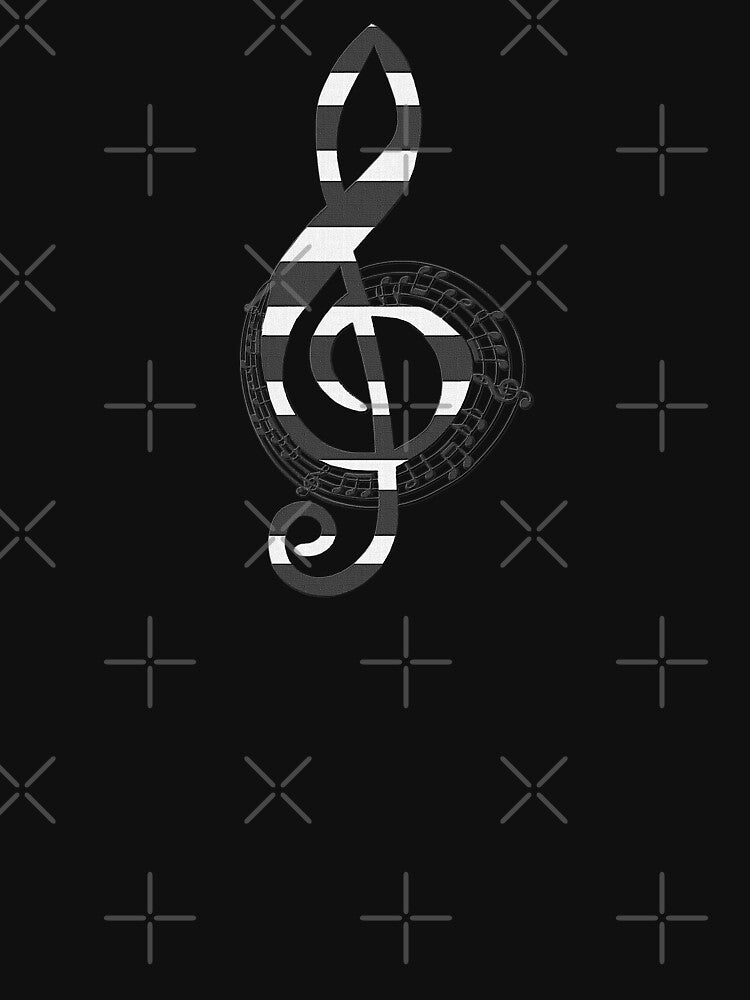 Clefs with black and white patterns, music lover shirts, unique designs by Kirei-Lily Hoodie, Sweatshirt (Image 3)