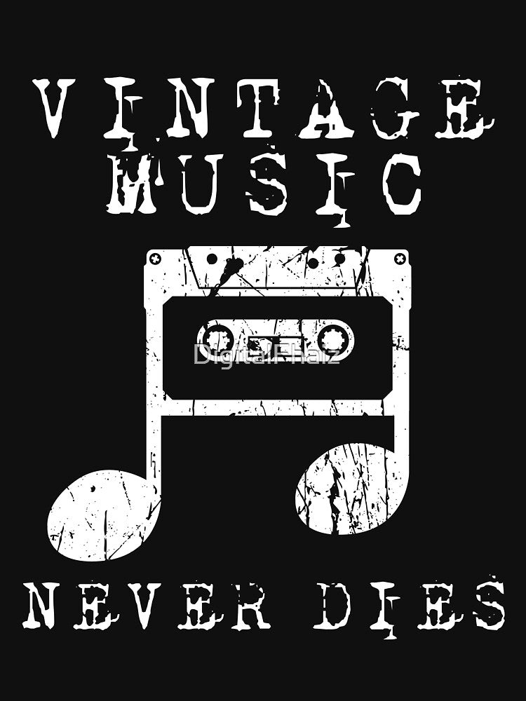 Vintage Music Never Dies | Retro Cassette Tape Design for Music Lovers | Classic Nostalgic 90s 80s by... (Image 3)
