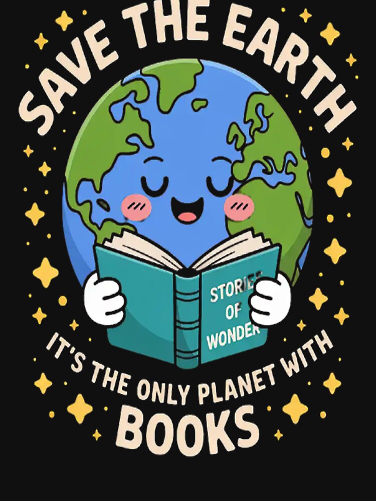 Save Earth It´s Only Planet With Books Reader Earth day by TheRetroStyle T-Shirts, Hoodie, Sweatshirt (Image 3)