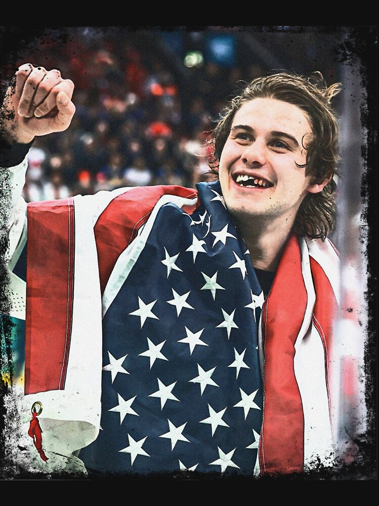 Jack Hughes Golden Goal USA Hockey by ClarenceGarza T-Shirts, Hoodie, Sweatshirt | BlankRebels.com (Image 3)
