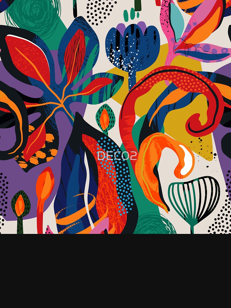 Modern Trendy Colorful Abstract Floral And Leaves by DEC02 T-Shirts, Hoodie, Sweatshirt | BlankRebels.com (Image 3)