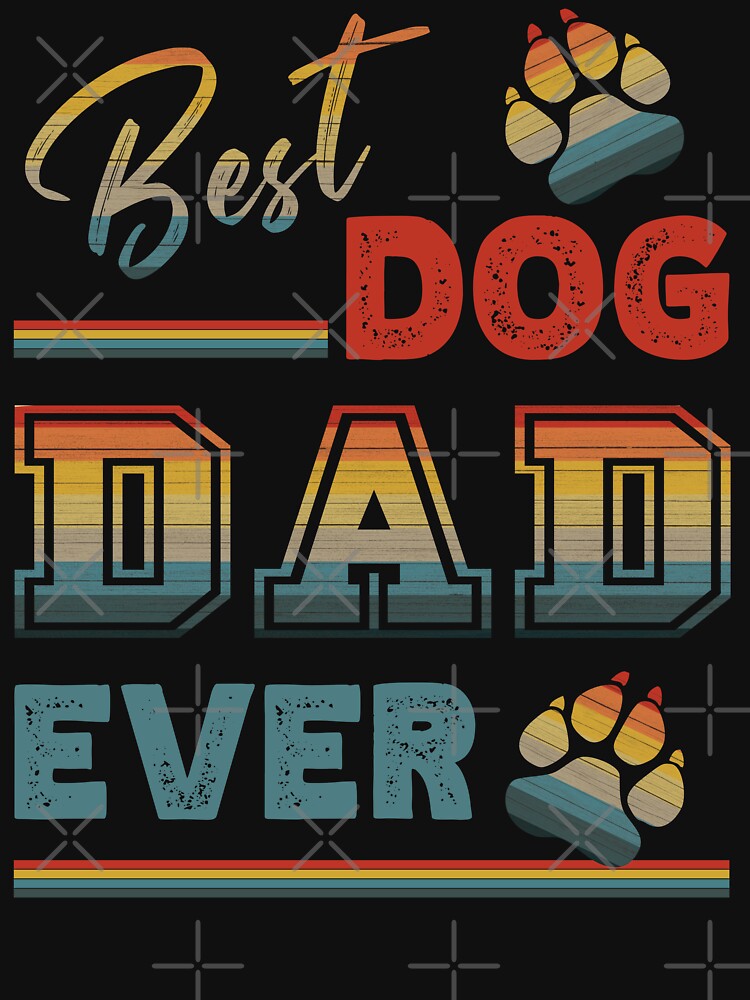 Vintage Retro Sunset Best Dog Dad Ever Paw Prints of Love by FlutteringWings T-Shirts, Hoodie, Sweatshirt (Image 3)