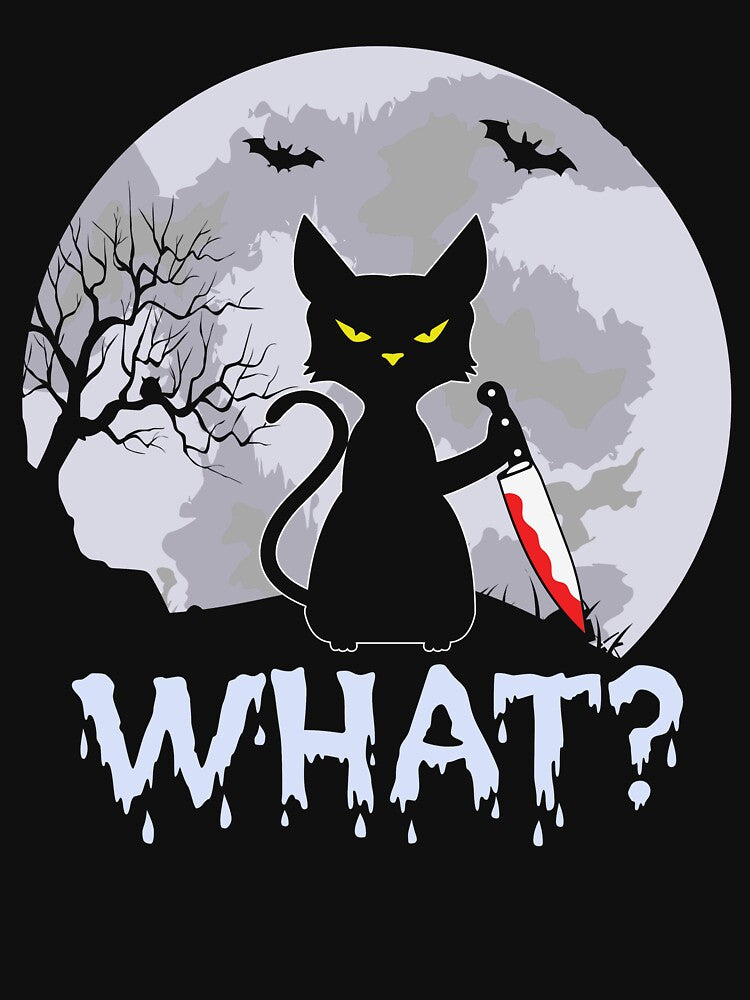 Cat What Halloween Funny Black Cat by DNW-art T-Shirts, Hoodie, Sweatshirt | BlankRebels.com (Image 3)