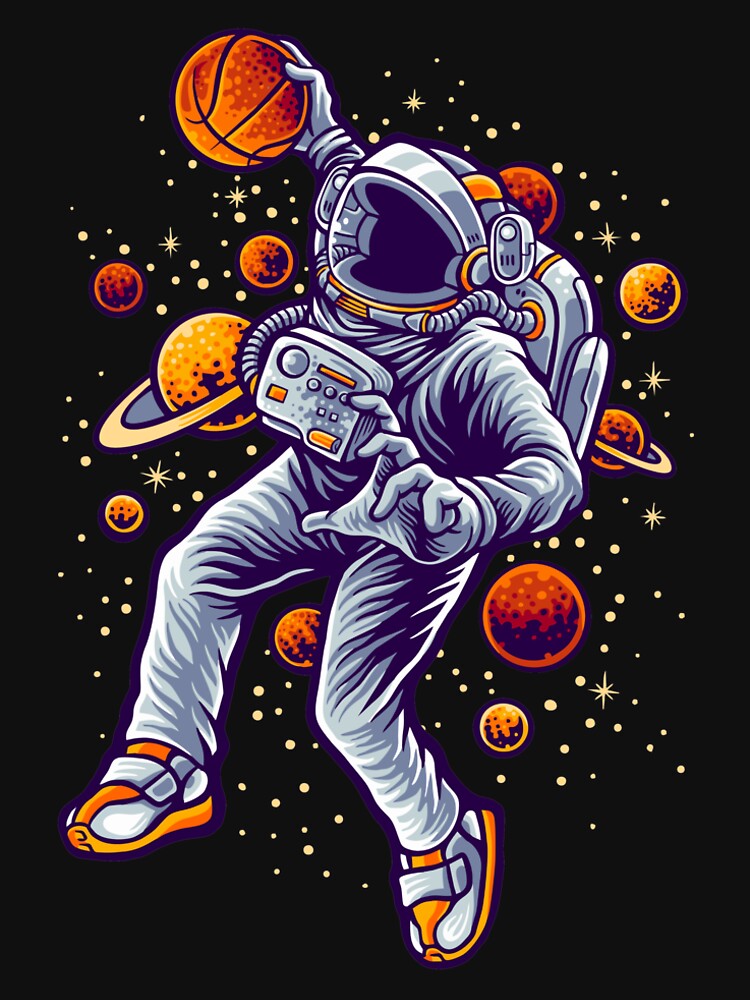 Funny Astronaut playing Basketball in Space by PatternSquare T-Shirts, Hoodie, Sweatshirt | BlankRebels.com (Image 2)