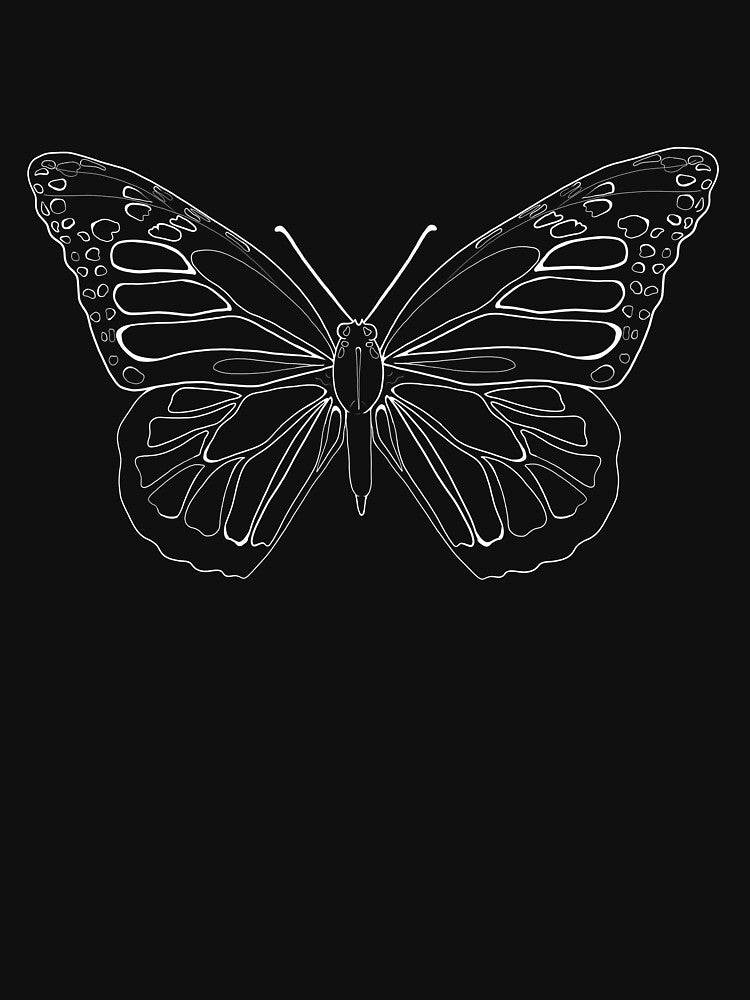 WHITE butterfly outline by nikolarom T-Shirts, Hoodie, Sweatshirt | BlankRebels.com (Image 3)