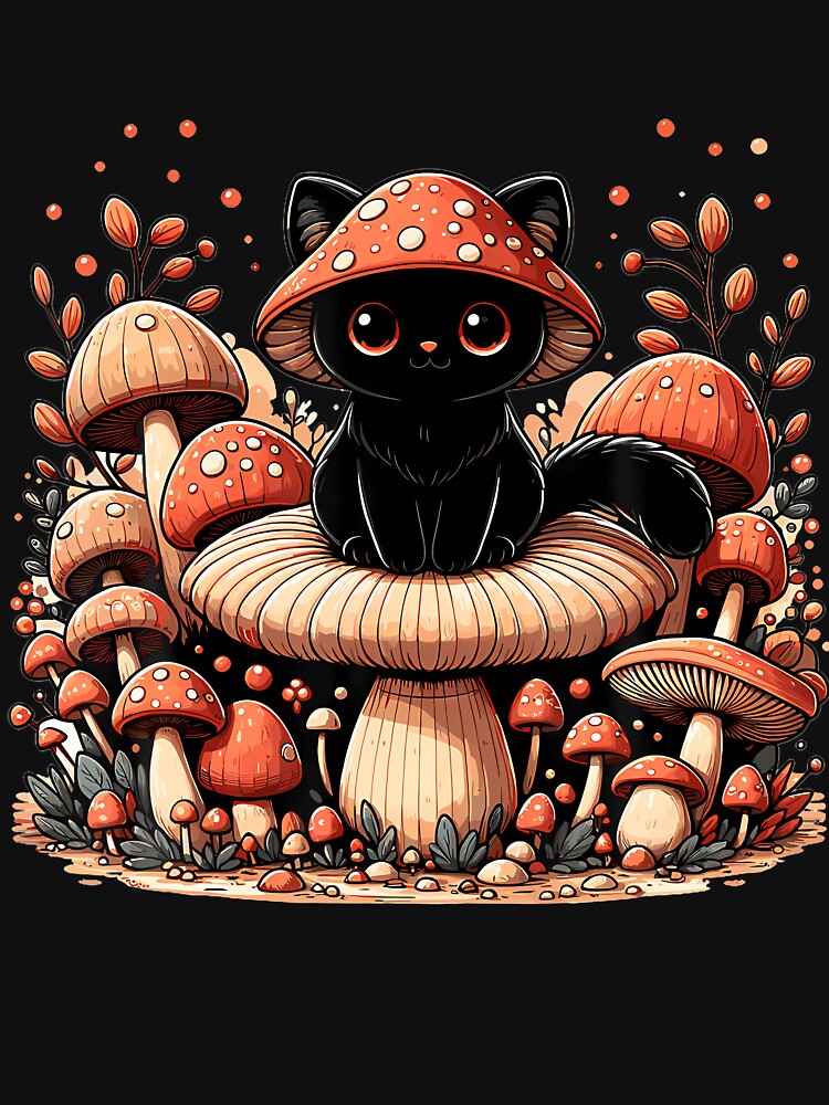 Cat Cottagecore Mushroom Fungi Cute Aesthetic Cat by KristenSophie T-Shirts, Hoodie, Sweatshirt | BlankRebels.com (Image 3)