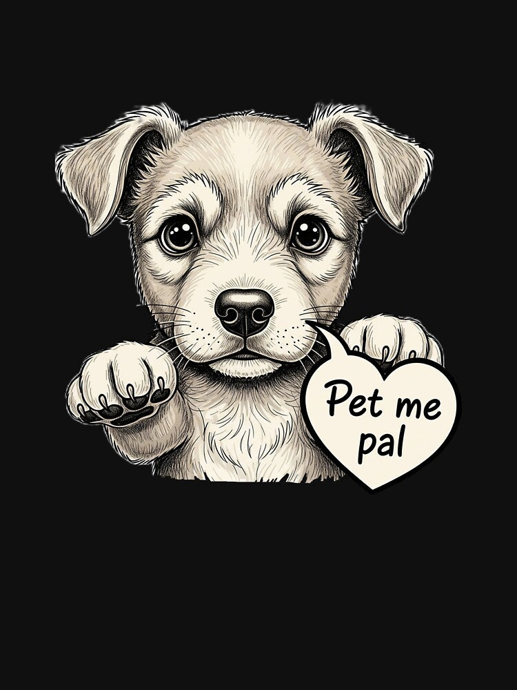 Pet Me Pal – Cute Sad Puppy Dog Design for Dog Lovers by Just Meaningful T-Shirts, Hoodie, Sweatshirt (Image 3)