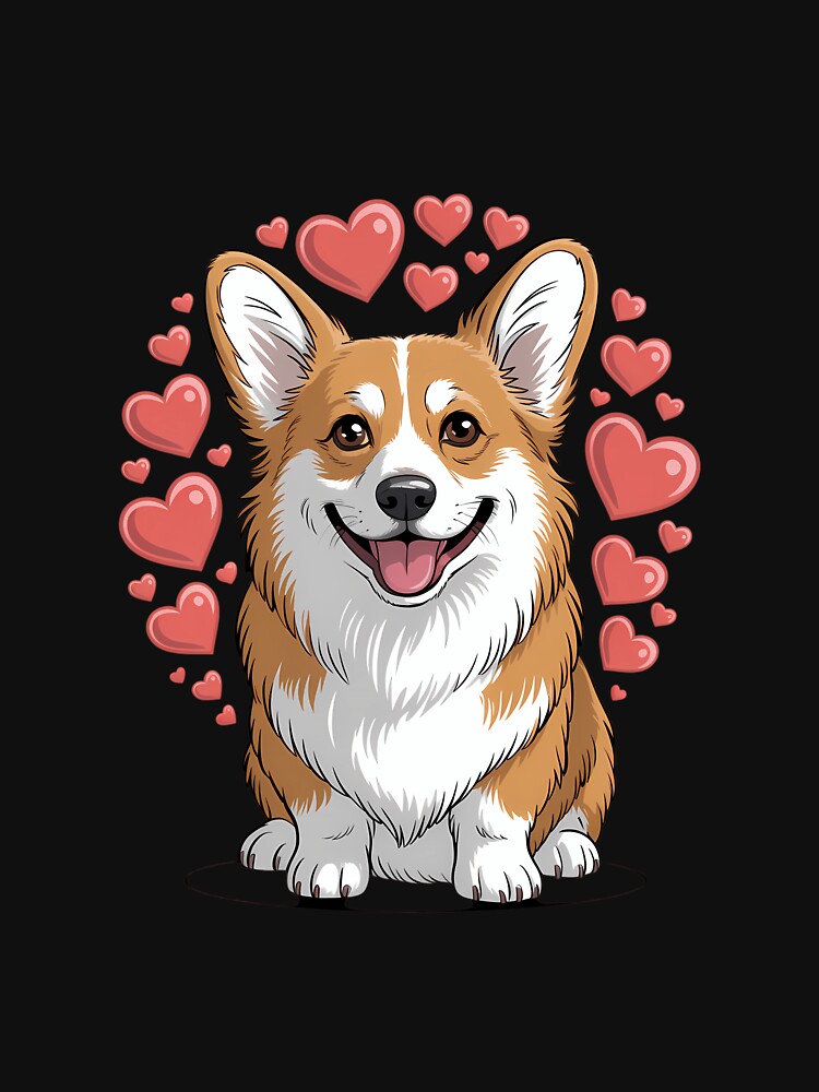 Dog Lover Valentine's Day Corgi Dog Valentine's Day by EllenJast T-Shirts, Hoodie, Sweatshirt | BlankRebels.com (Image 2)